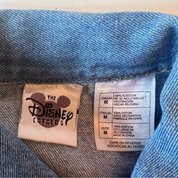 VTG Disney Tigger Athletics Light Wash Jean Jacket Embroidered Logo Youth Med - Picture 9 of 12